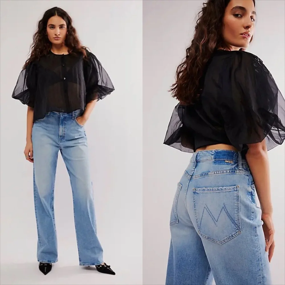 NWT MOTHER Wide Leg Jeans - Picture 5 of 12